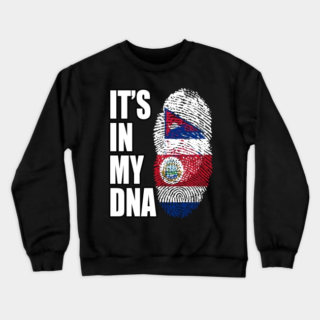Costa Rican And Nepalese Mix DNA Flag Heritage Crewneck Sweatshirt by Just Rep It!!